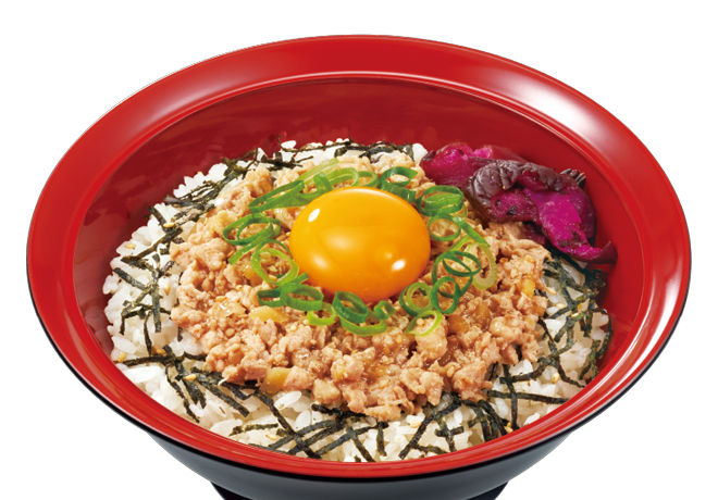 Dashi-Flavored Minced Chicken Rice Bowl w/ Raw Egg
