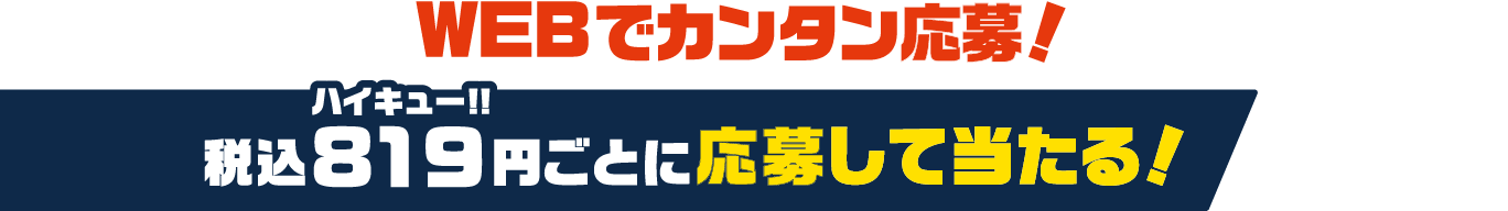 WEBでカンタン応募！ 税込819円ごとに応募して当たる！