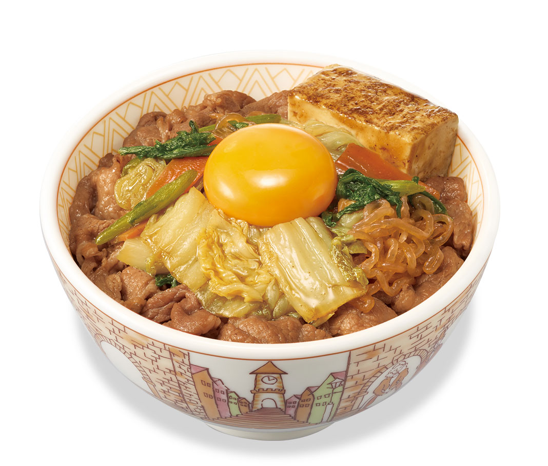 月見すきやき牛丼