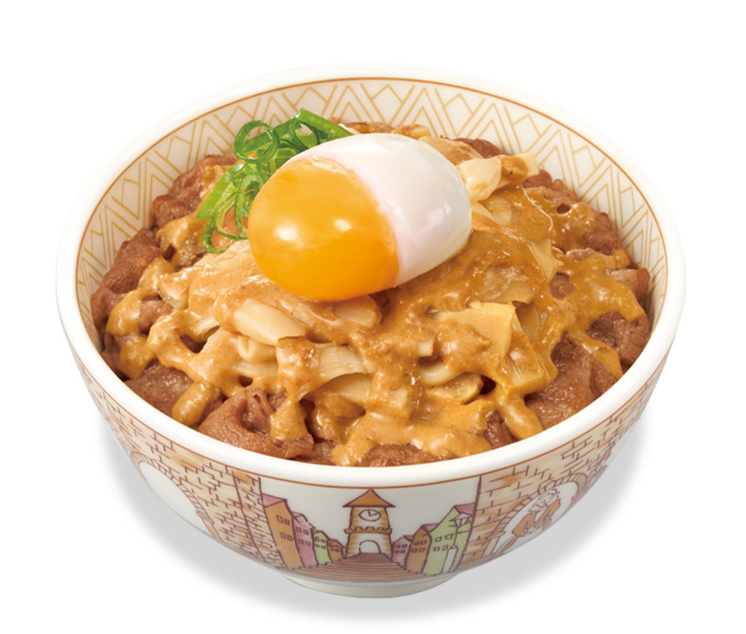 おんたま胡麻ダレたけのこ牛丼