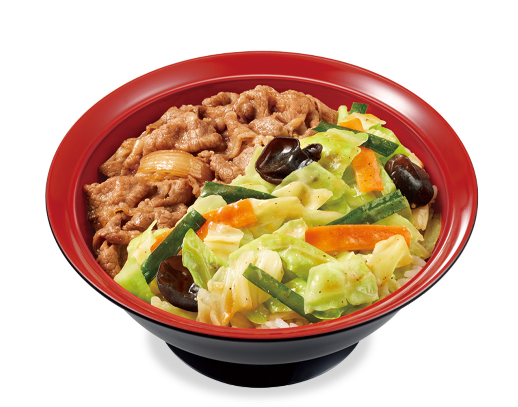 シャキうま塩野菜牛丼