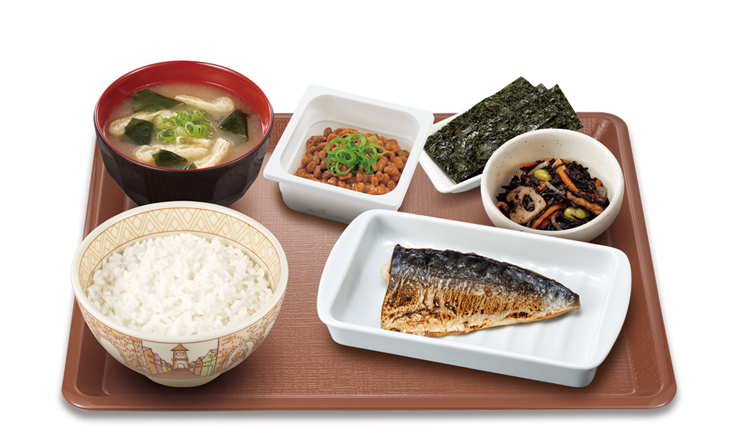 納豆塩さば朝食