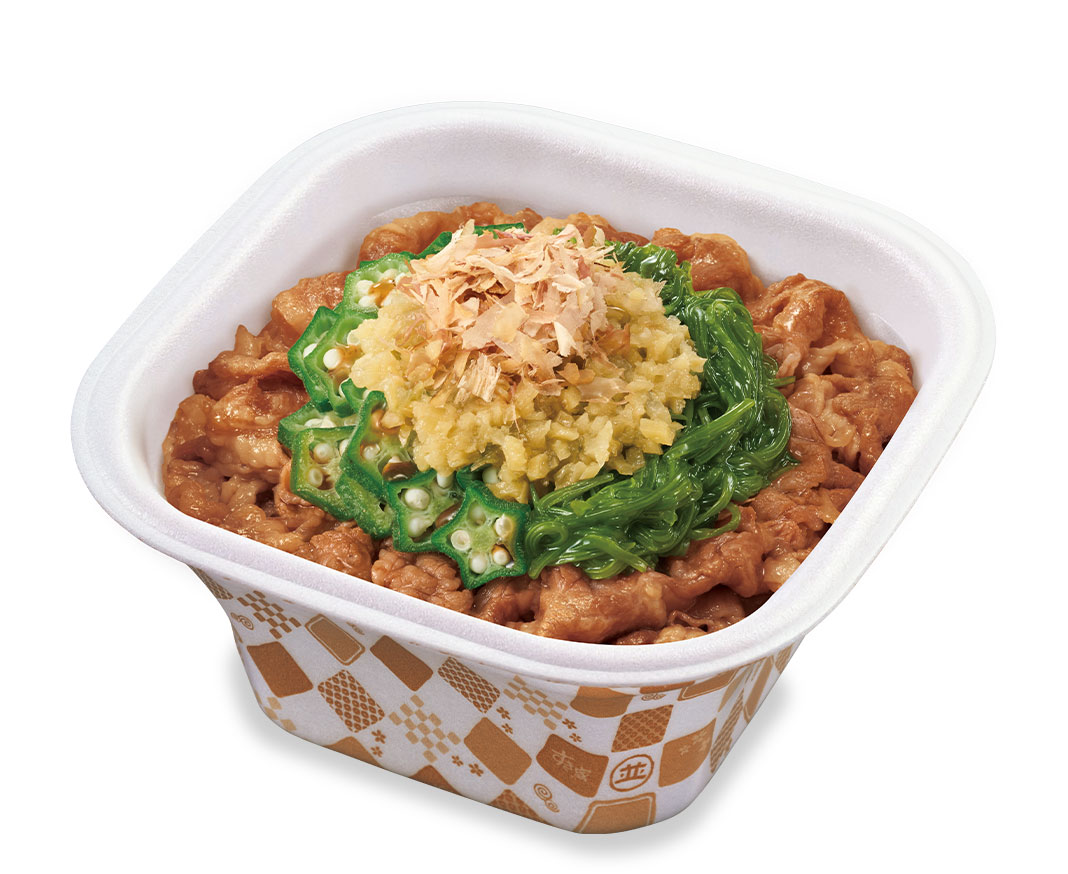 生姜めかぶオクラ牛丼