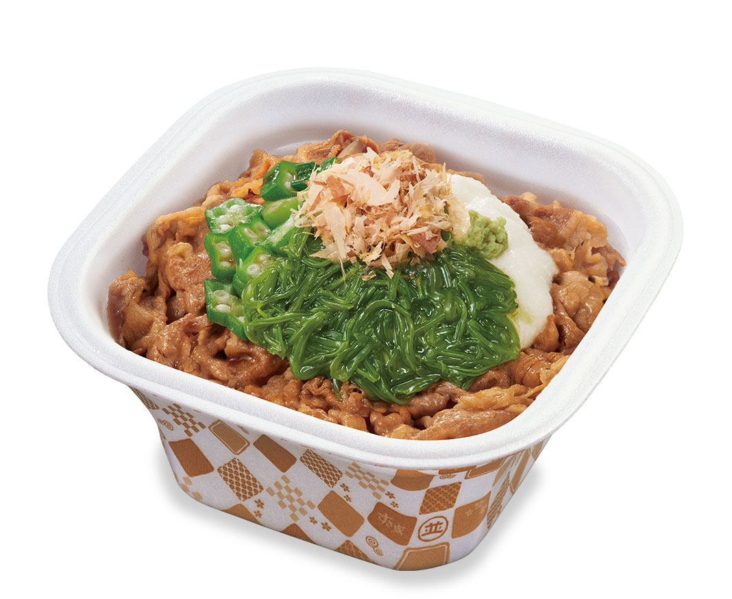 山かけめかぶオクラ牛丼
