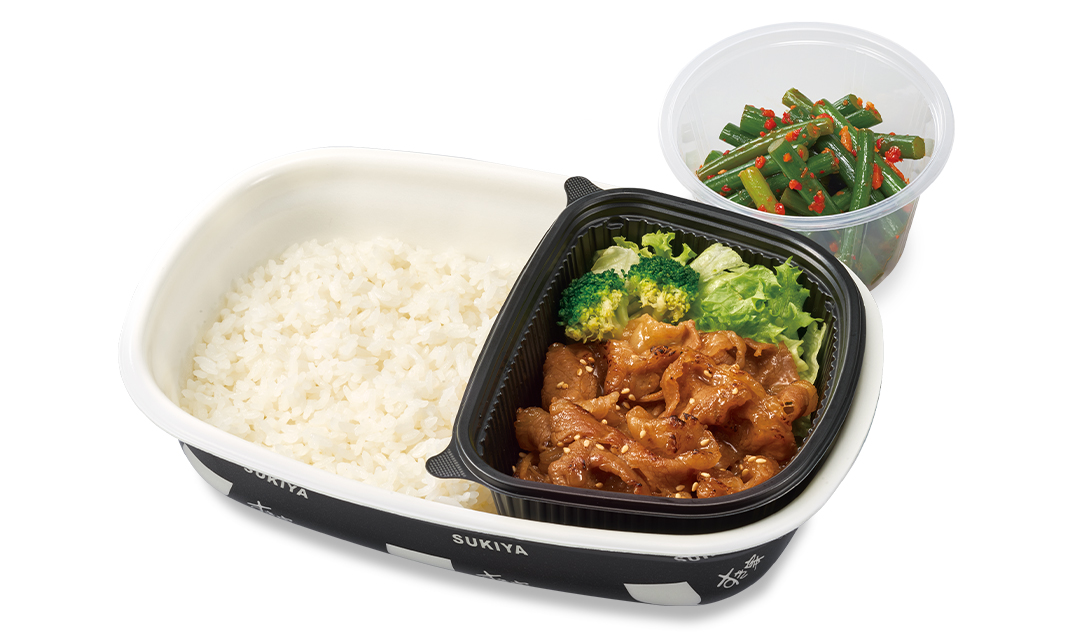 ニンニクの芽牛カルビ焼肉皿弁当